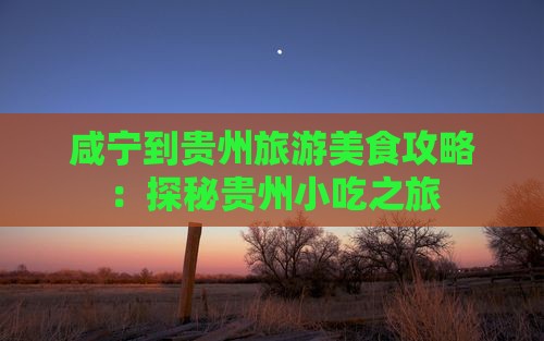 咸宁到贵州旅游小吃