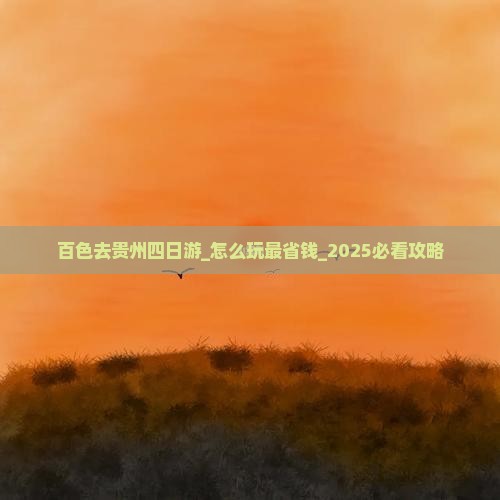 百色去贵州四日游