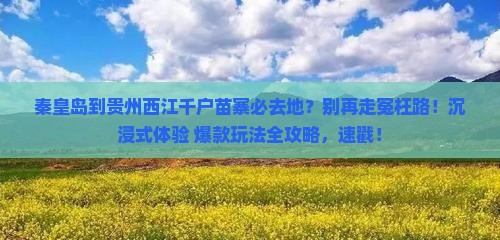 秦皇岛到贵州西江千户苗寨必去地