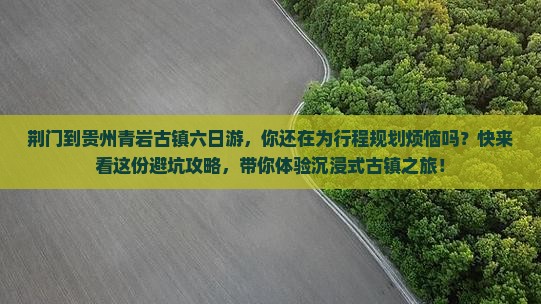 荆门到贵州青岩古镇六日游