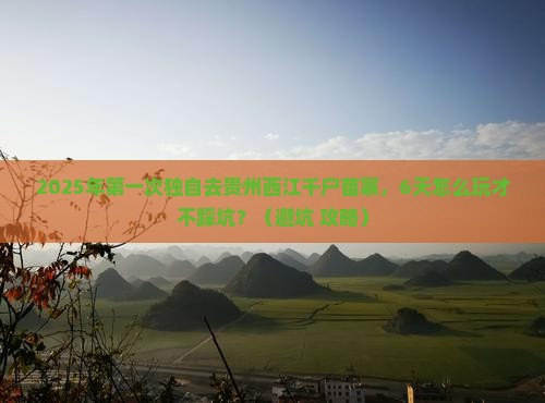 六安到贵州西江千户苗寨个人游