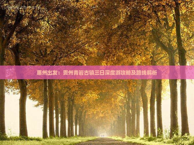 惠州出发：贵州青岩古镇三日深度游攻略及路线解析