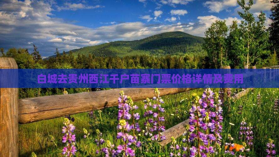白城去贵州西江千户苗寨门票价格详情及费用