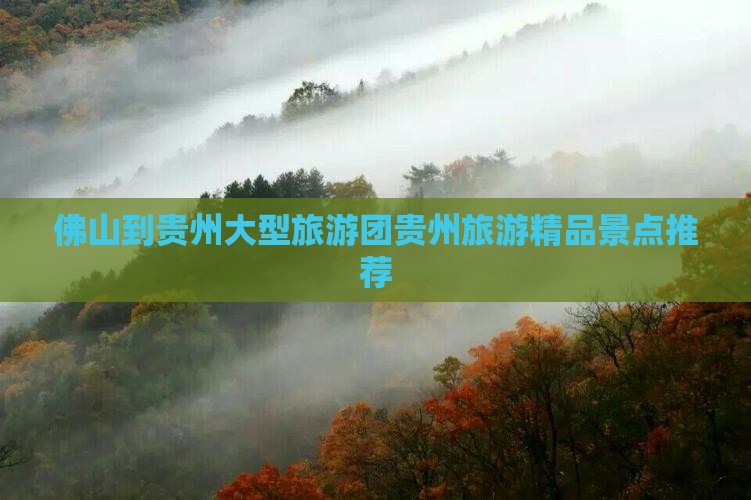 佛山到贵州大型旅游团贵州旅游精品景点推荐