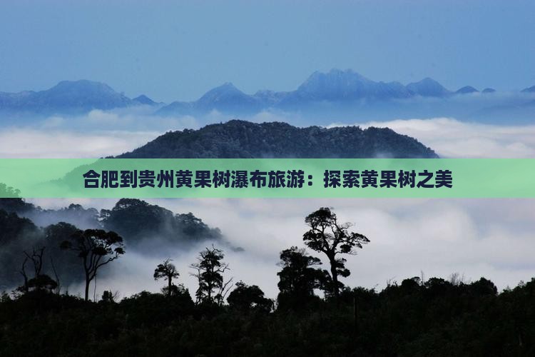 合肥到贵州黄果树瀑布旅游