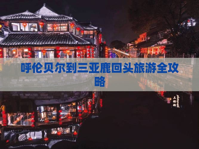 呼伦贝尔到三亚鹿回头旅游全攻略