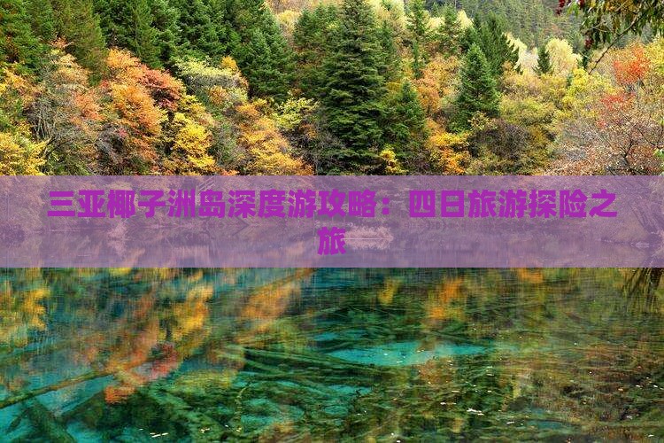 三亚椰子洲岛深度游攻略：四日旅游探险之旅