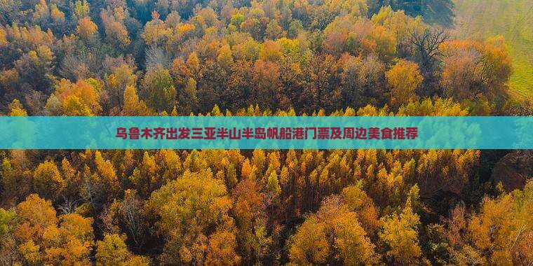 乌鲁木齐出发三亚半山半岛帆船港门票及周边美食推荐