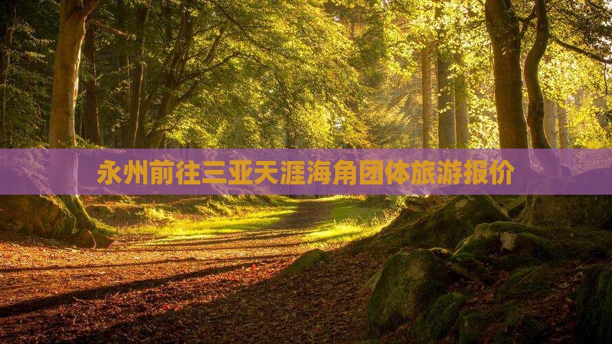 永州前往三亚天涯海角团体旅游报价