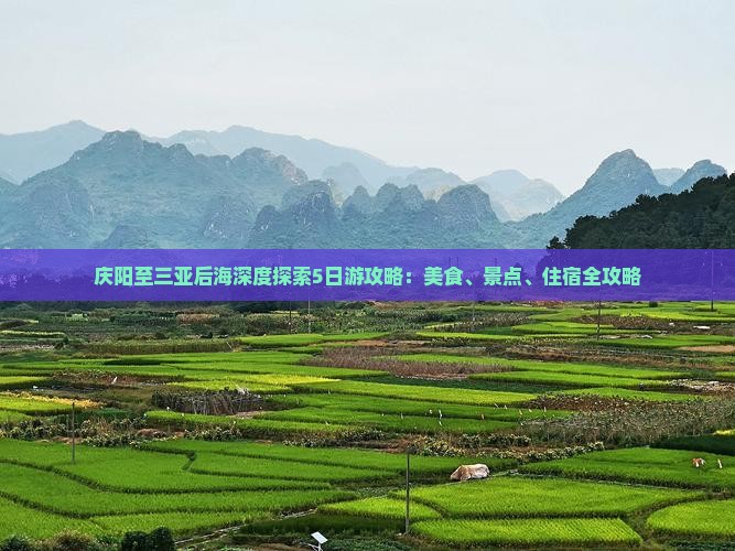 庆阳至三亚后海深度探索5日游攻略：美食、景点、住宿全攻略