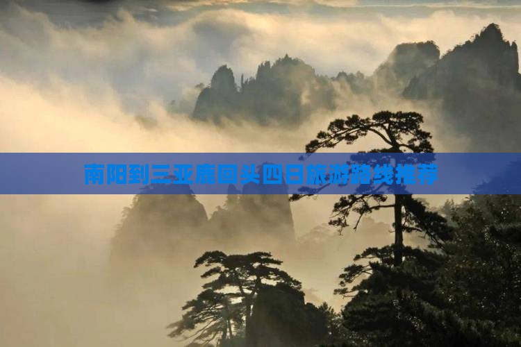 南阳到三亚鹿回头四日旅游路线推荐