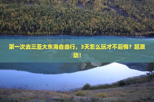 开封去三亚大东海自由行