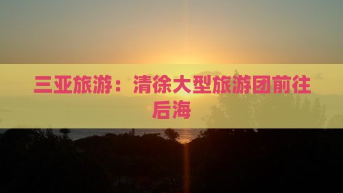 三亚旅游：清徐大型旅游团前往后海