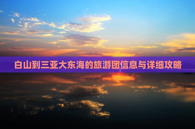 白山到三亚大东海的旅游团信息与详细攻略