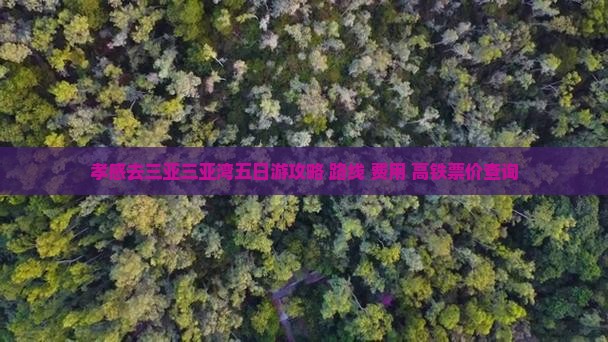 孝感去三亚三亚湾五日游