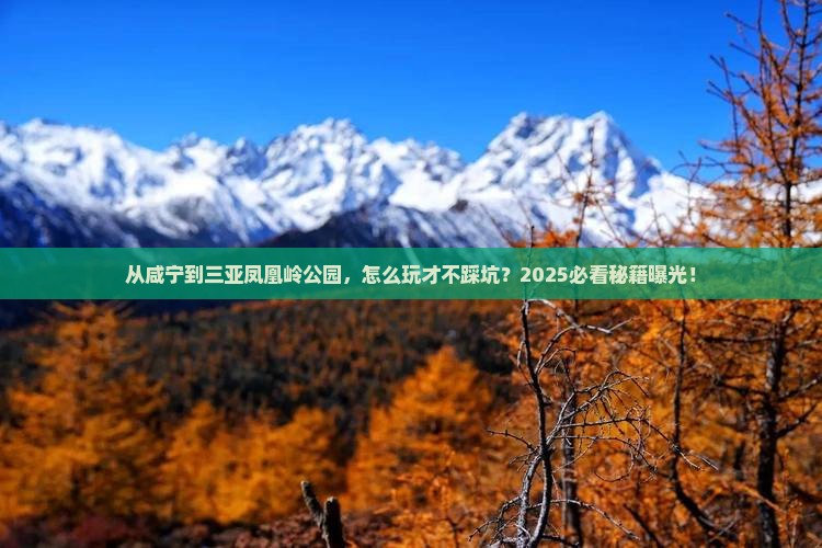 咸宁前往三亚凤凰岭公园必玩地