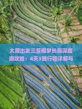 太原出发三亚椰梦长廊深度游攻略：4天3晚行程详解与必体验活动