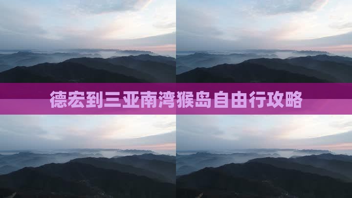 德宏到三亚南湾猴岛自由行攻略