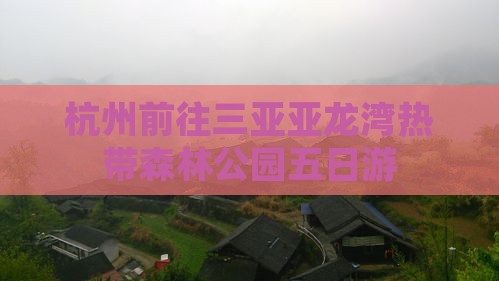 杭州前往三亚亚龙湾热带森林公园五日游