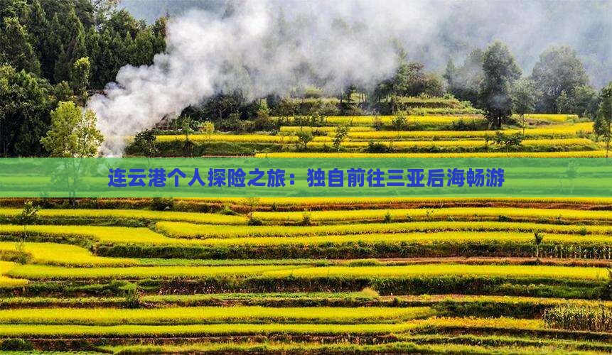 连云港个人探险之旅：独自前往三亚后海畅游