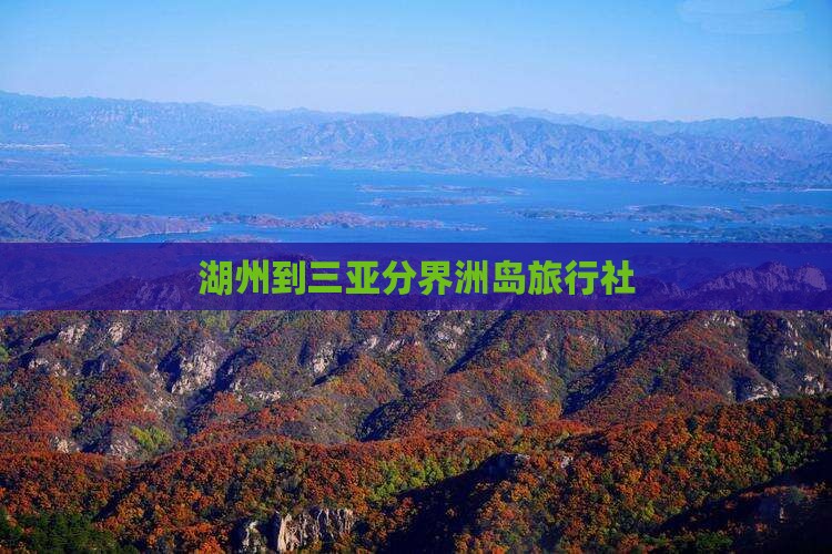 湖州到三亚分界洲岛旅行社