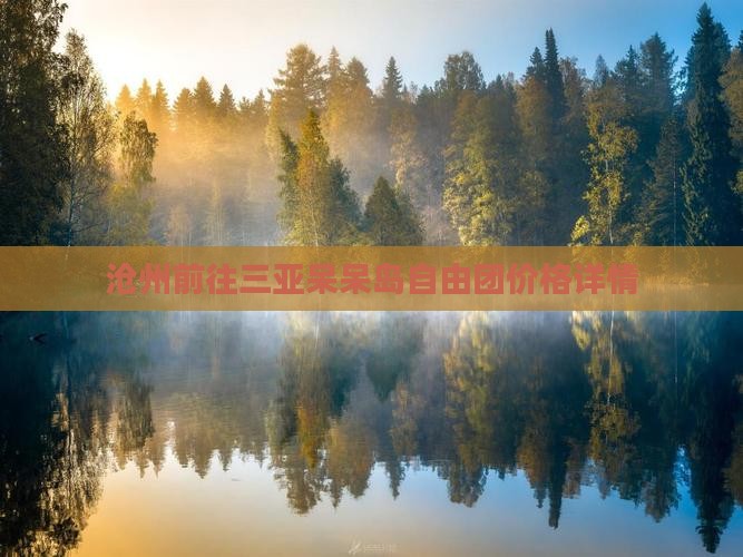 沧州前往三亚呆呆岛自由团价格详情 沧州前往三亚呆呆岛自由团价格详情