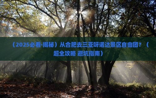 合肥前往三亚呀诺达景区自由团