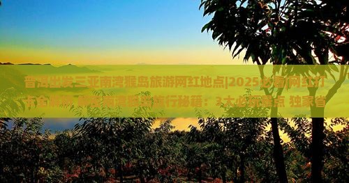 普洱出发三亚南湾猴岛旅游网红地点