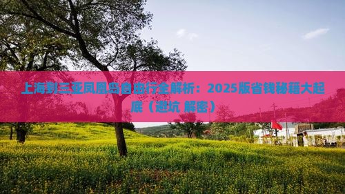 上海出发三亚凤凰岛自由行