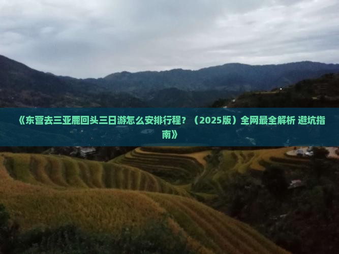 东营出发三亚鹿回头三日游