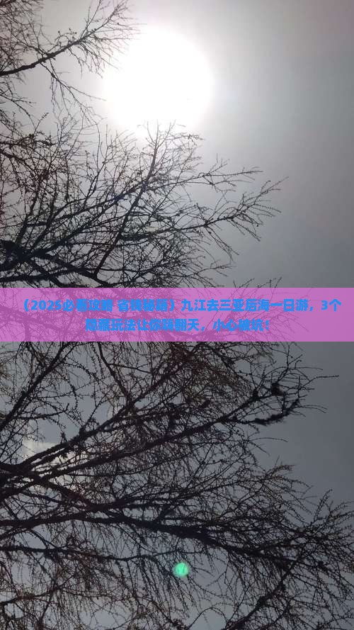 九江去三亚后海一日游