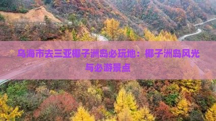乌海市去三亚椰子洲岛必玩地