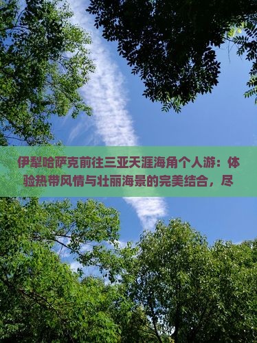 伊犁哈萨克前往三亚天涯海角个人游