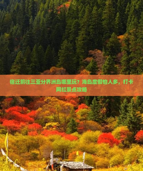 宿迁前往三亚分界洲岛哪里玩？海岛度假怕人多，打卡网红景点攻略
