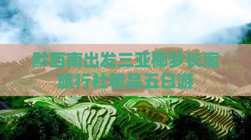 黔西南出发三亚椰梦长廊旅行社精品五日游