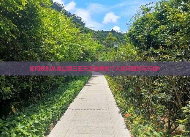 如何规划从凉山到三亚天涯海角的个人旅行路线与行程？