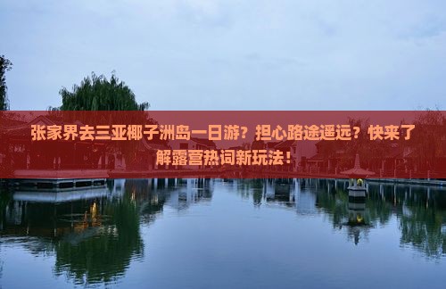 张家界去三亚椰子洲岛一日游？担心路途遥远？快来了解露营热词新玩法！