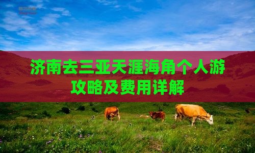 济南去三亚天涯海角个人游攻略及费用详解