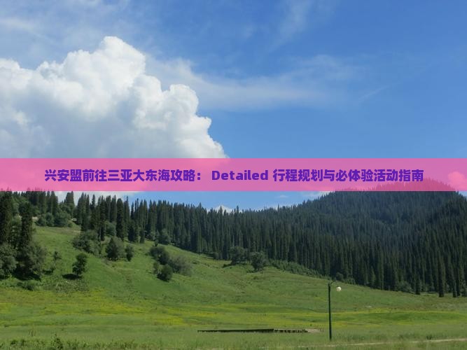 兴安盟前往三亚大东海攻略： Detailed 行程规划与必体验活动指南