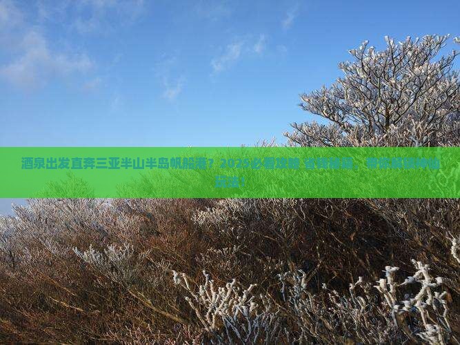 酒泉去三亚半山半岛帆船港哪里玩