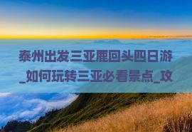 泰州出发三亚鹿回头四日游