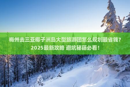 梅州去三亚椰子洲岛大型旅游团