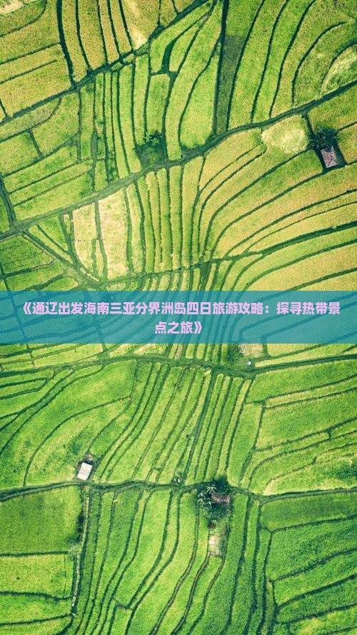 《通辽出发海南三亚分界洲岛四日旅游攻略：探寻热带景点之旅》