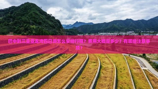 巴中到三亚亚龙湾四日游怎么安排行程？费用大概是多少？有哪些注意事项？