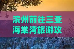 滨州前往三亚海棠湾旅游攻略路线及价格政策