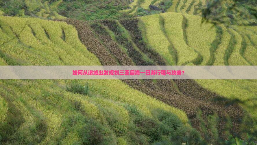 如何从诸城出发规划三亚后海一日游行程与攻略？