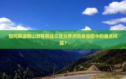 如何解决鞍山游客前往三亚分界洲岛自由团中的痛点问题？
