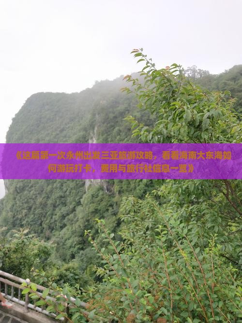 《这篇第一次永州出发三亚旅游攻略，看看海南大东海如何游玩打卡，费用与旅行社信息一览》
