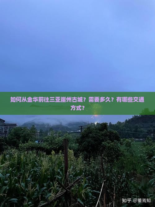 如何从金华前往三亚崖州古城？需要多久？有哪些交通方式？