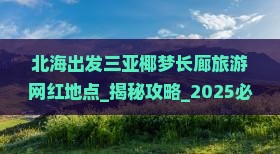 北海出发三亚椰梦长廊旅游网红地点